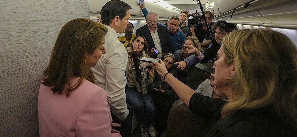 U.S. Secretary of State Marco Rubio speaking alongside Greek Foreign Minister Giorgos Gerapetritis in Athens.